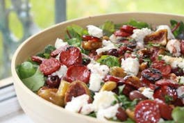 Roasted Fig with Spicy Sausage Salad