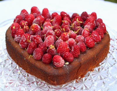 Lemon Raspberry Sweetheart Cake (Gluten Free)