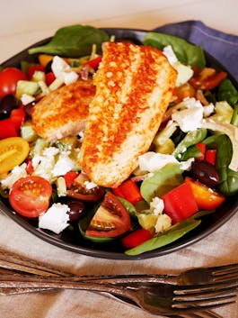 Air Fryer Salmon with Greek Salad P Air Fryer