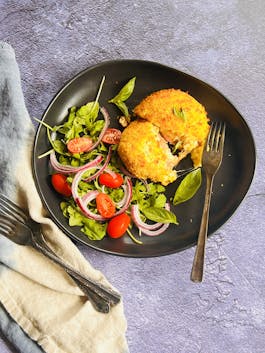 Arancini with Mortadella Pistachio and Cheese