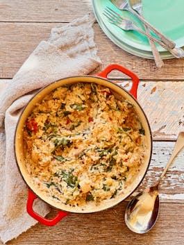 Baked Chicken Risotto with Chorizo