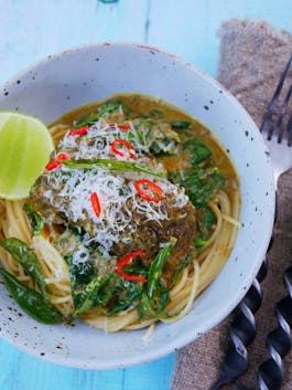 Beef Cheek Rendang with Spaghetti Fotor