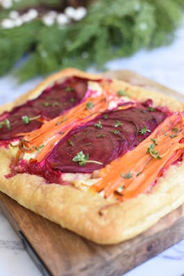 Beetroot Carrot Ricotta Tart