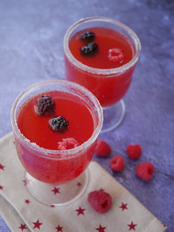 Berry Pink Champagne Cocktail