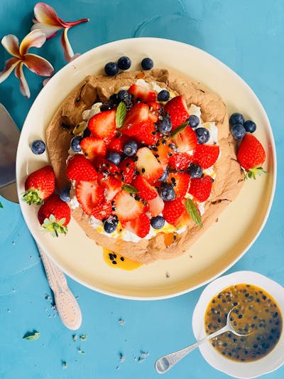 Brown Sugar Pavlova with Summer Berries