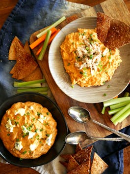 Buffalo Chicken and Eggplant Dips OH P TENINA