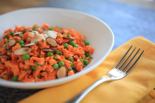 Carrot And Pea Salad With Yoghurt Dressing Copy
