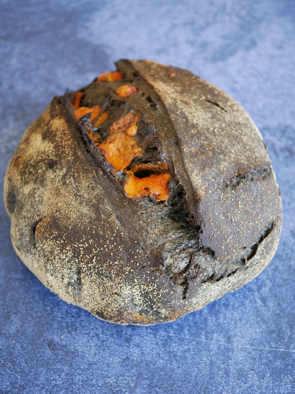 Charcoal and Red Leicester Cheese Sourdough P