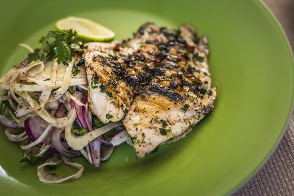 Charred Moroccan Fish Fillets With Fennel Salad