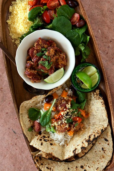 Charred Pepper and Chorizo Fajitas