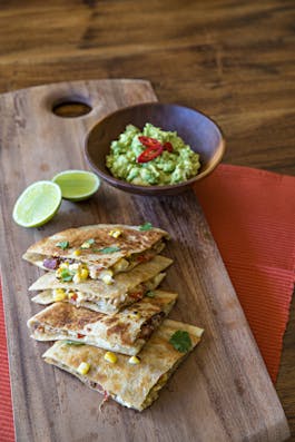 Charred Corn and Chicken Quesadillas