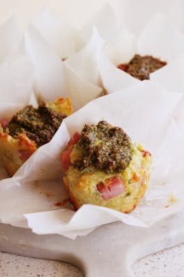 Cheesy Pesto Ham Muffins Cu Fotor