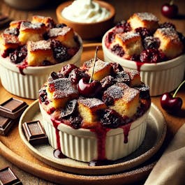 Choc Cherry Brioche Pudding