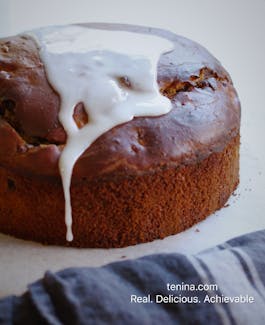 Chocolate Fruit Bread With Lemon Glaze Fotor