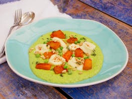 Eureka Halloumi With Pea Puree Pumpkin And Thyme Edited