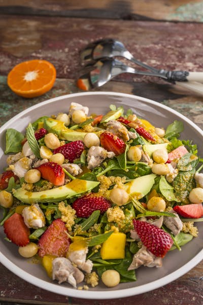 Fruity Chicken Salad With Minted Orange Dressing