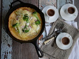 Ham Swiss and Brocolli Dutch Baby