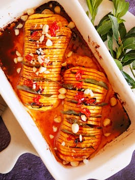 Hasselback Butternut Pumpkin OH P Thermomix