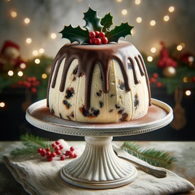 Iced Cream Cheese Christmas Pud