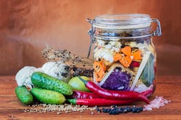 Jar of Lacto Fermented pickles LS