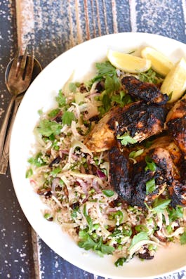 Jerk Chicken With Herb And Fennel Brown Rice Salad Portrait