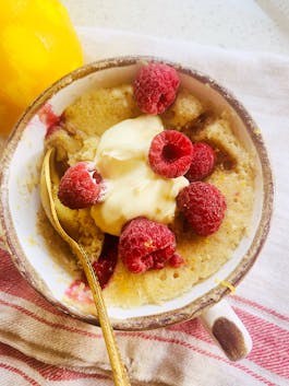 Lemon Raspberry Cake in a Mug for One P Tenina