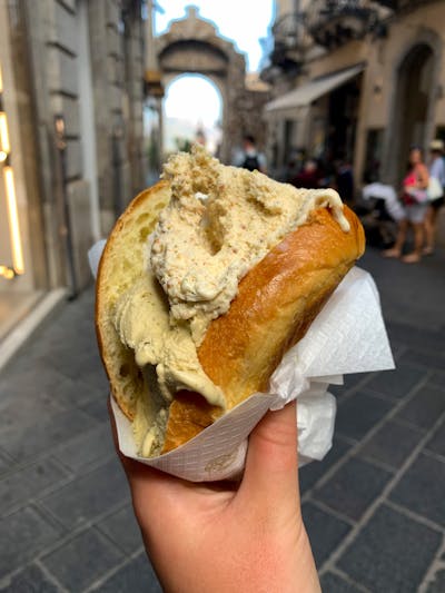 Sicilian Lemony Brioche with Gelato