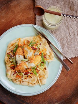 Parmesan Crusted Fish with Buttermilk Herb Dressing P TENINA