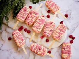 Pistachio Raspberry Ice cream pops OH Thermomix