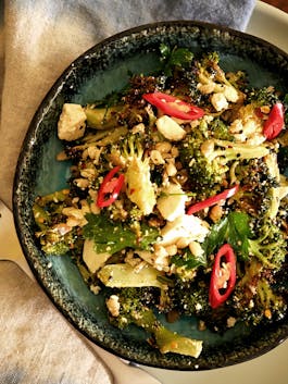 Roasted Brocolli Salad with Feta and Lemon TENINA