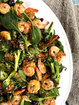 Roasted Sweet Potato Salad with Prawns P