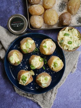 Salt Baked Potatoes with Homemade Truffle Butter P