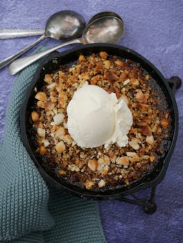 Skillet Salted Banana Caramel Bread Pudding P