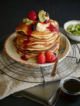 Sourdough Discard Pancake stack no shake P