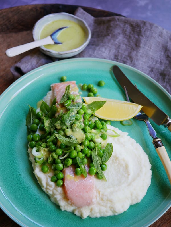 Sous Vide Salmon with Pea Salad P TENINA