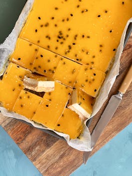 Spiced Passionfruit Jelly Slice