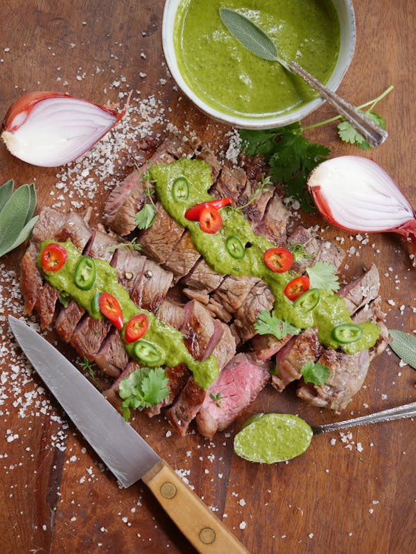 Steak with Salsa Verde P
