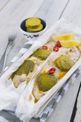 Steamed Fish Fillets With Chermoula Butter