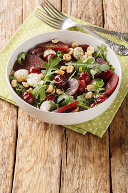 Sugar Roasted Plum and Beetroot Salad