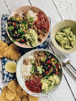 Taco Bowls With Walnut Mince