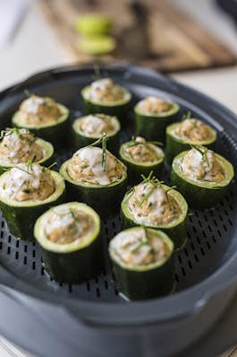 Thai Prawn Stuffed Zuchinni Rounds