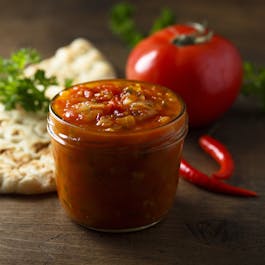 Tomato Onion Chutney with naan