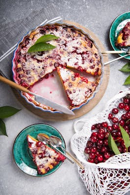 Upside down Cherry Friand Tart