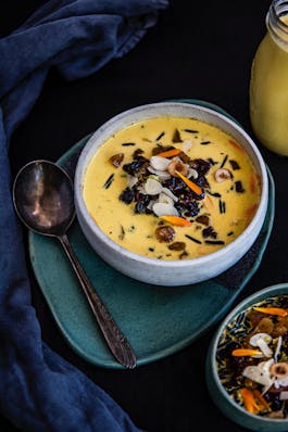 W Ild Rice Pudding with Carrot Almond Milk